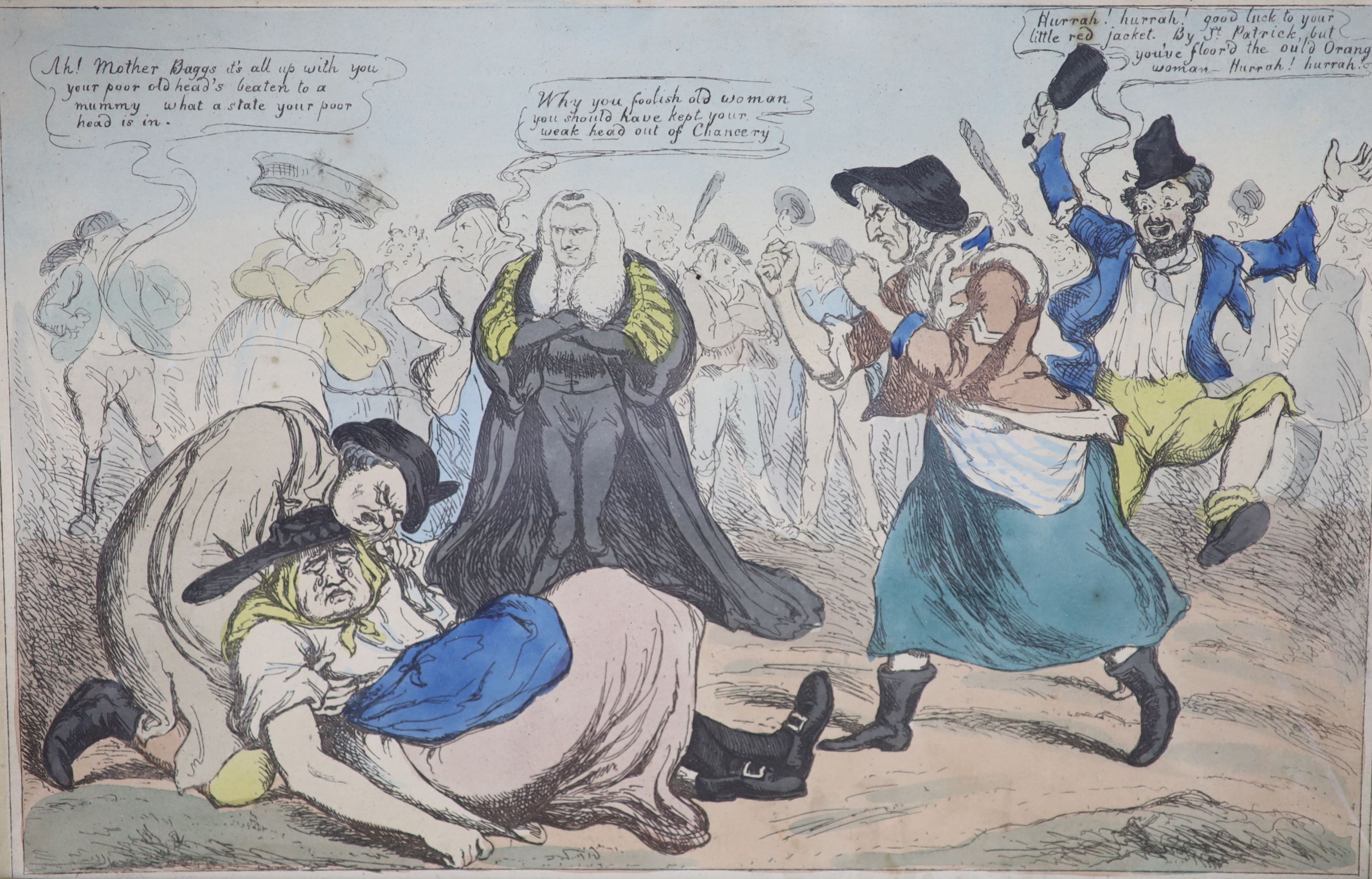 A collection of fourteen assorted 18th/19th century political caricatures, including Gillray and Grant